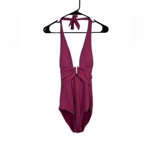 Heidi Klein Half Moon Montego Bay U Bar One Piece Swimsuit Sz Small
